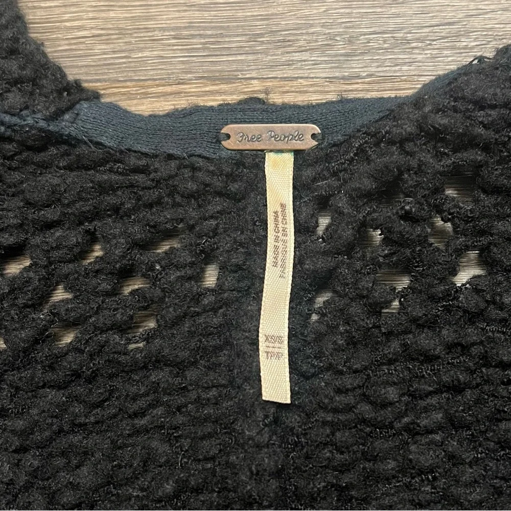 Free People Saturday Morning Cardigan Black Oversized Size XS/S